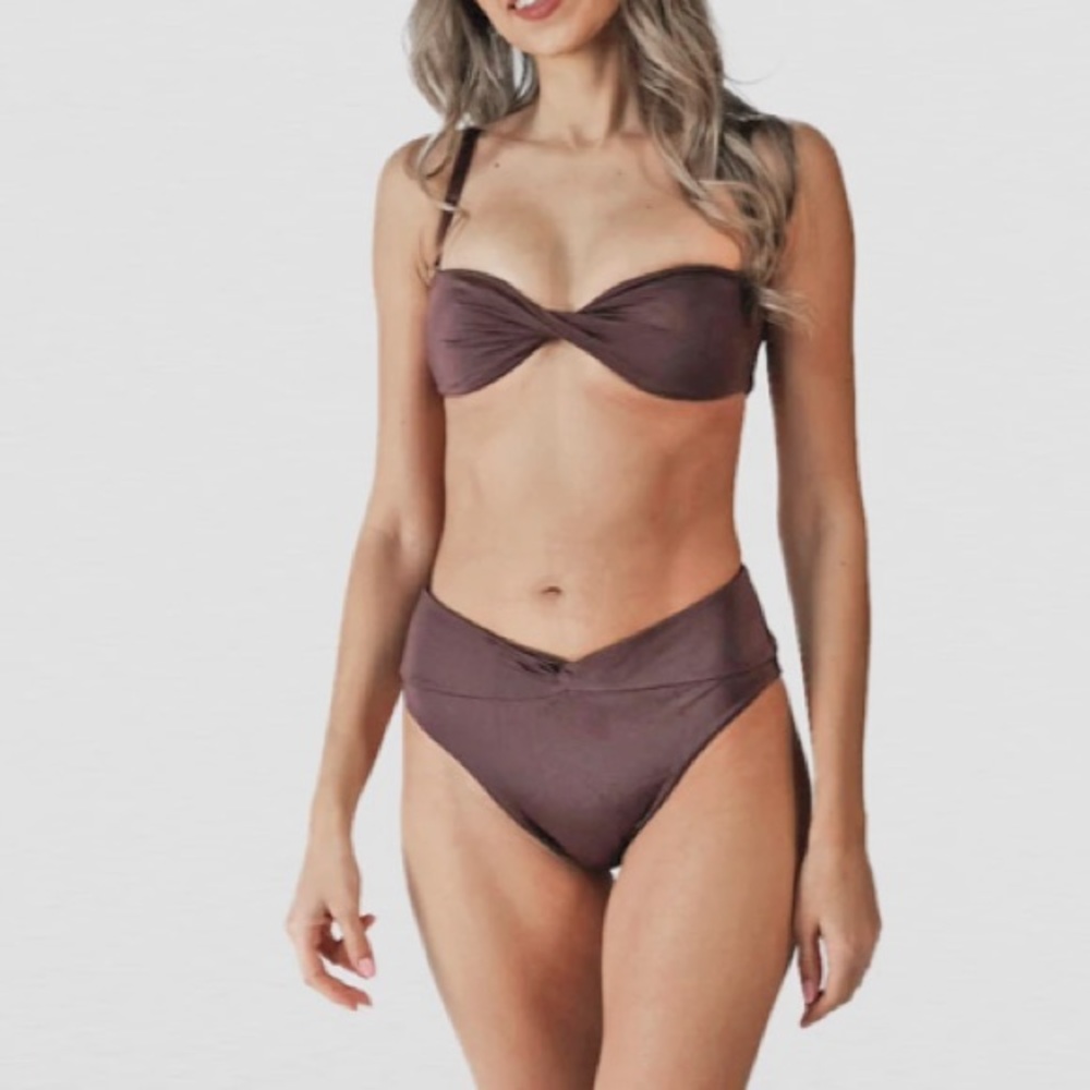 Espresso high waisted bikini bottoms